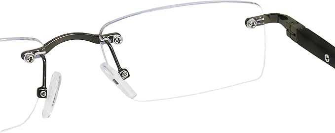 Okulary do czytania prostokątne szkła bez oprawek +2,5 z etui