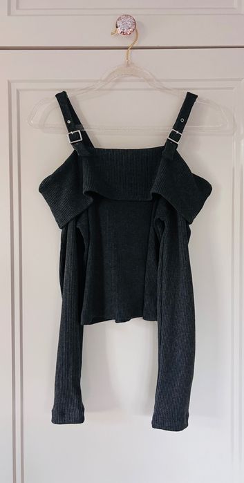 Zara asymetryczna bluzka sweterek ze ściągaczem i klamrami 140 cm | 9–10 lat