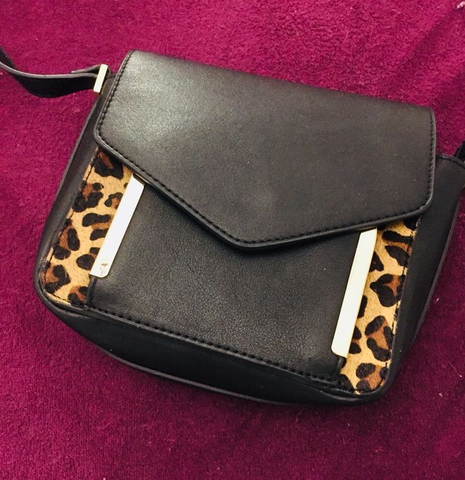 Torebka listonoszka Zara czarna / panterka