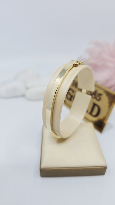 Złota bransoletka sztywna dmuchana próba 585 14k