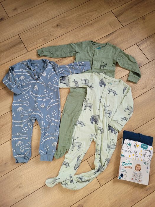 Zestaw (nowy) 5 pajacy 92 18-24 Carter's 5pak bawełna piżama śpiochy