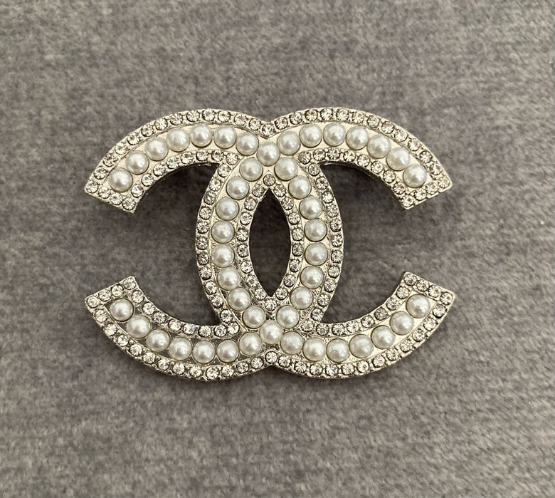 Broszka cc cyrkonia perła srebro