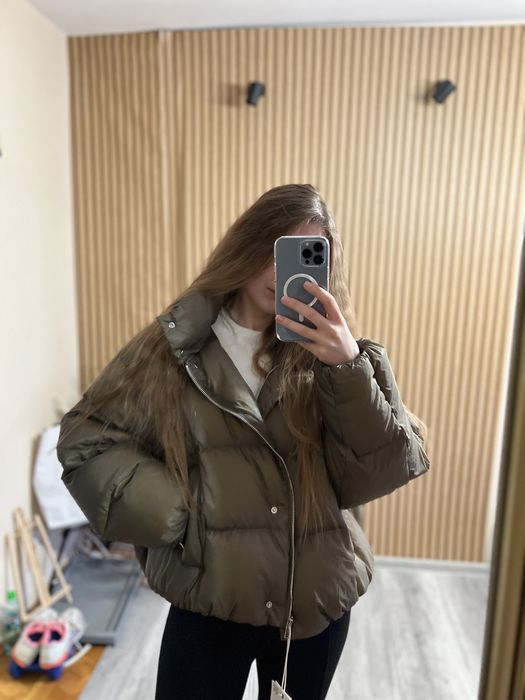 Kurtka damska khaki puchowa Zara