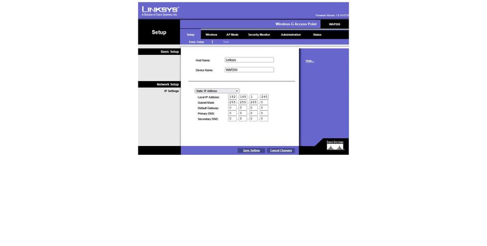 Access Point Linksys WAP 200