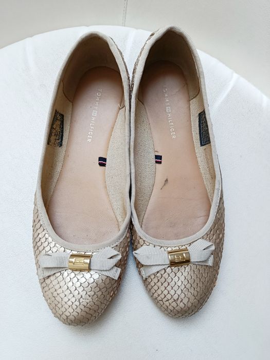 Złote Baleriny Tommy Hilfiger