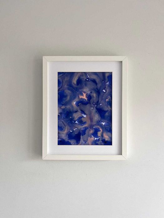 Quadro - Pintura abstrata em acrílico com moldura
