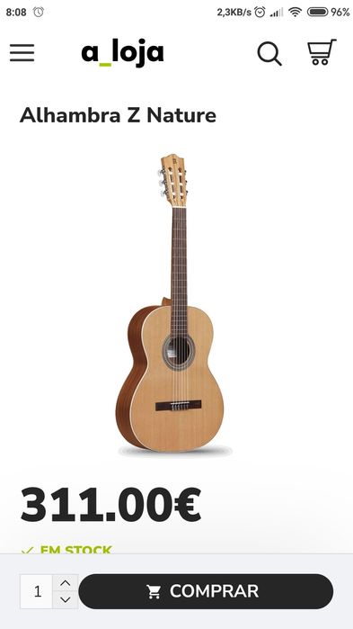 ALHAMBRA Z Nature violão guitarra nylon clássica