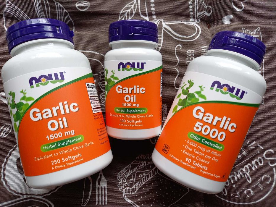 NOW Foods, чеснок, чесночное масло, часник garlic oil 1500 5000