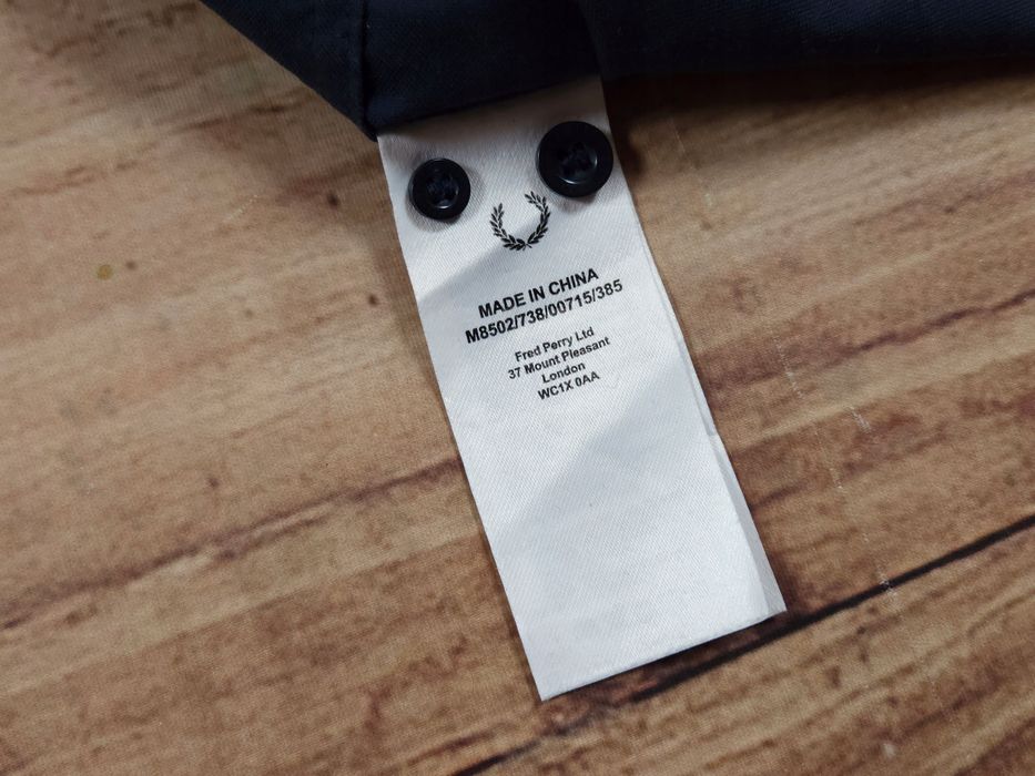 FRED PERRY Koszula z Krótkim Rękawem Kieszonką Męska Logo r. L