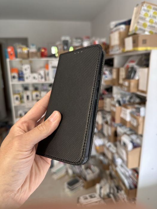 Etui z klapką zamykane czarne + SZKŁO hartowane do REALME 16 PRO