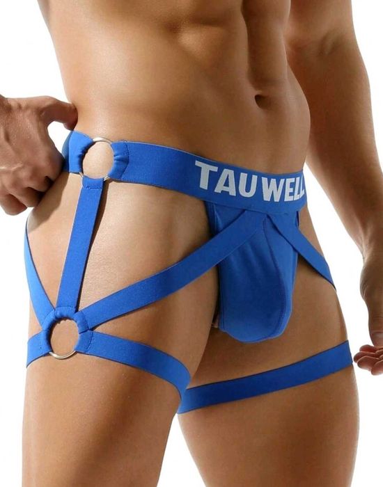 Bielizna jockstrap uprząż męska pasy na uda stringi TAUWELL sport L