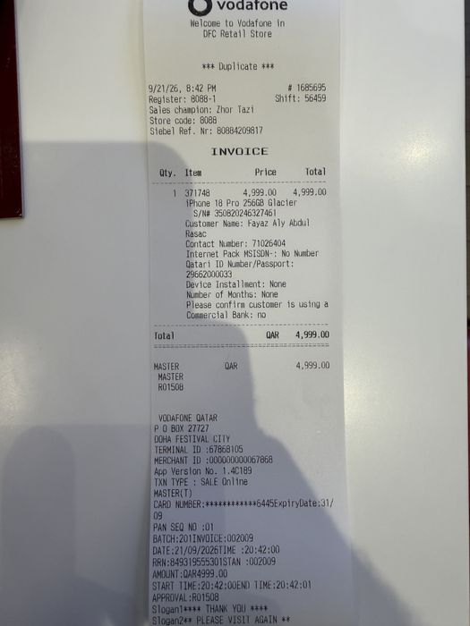 Iphone 18 pro 256 GB Glacier