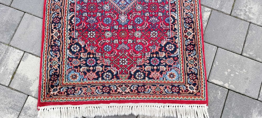 Bidjar chodnik wełniany tkany ręcznie 281 x 80 cm wełna perski dywan