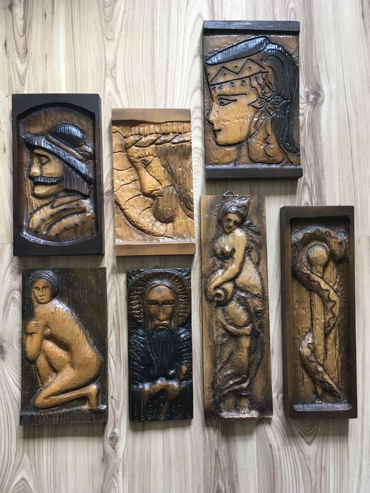 Jezus płaskorzeźba drewniana rzeźba figurka drewno obraz 3D