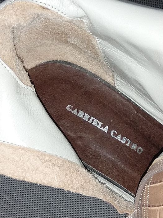 Gabriela Castro Botki Damskie Roz 40 Wkł.25,5 cm Skóra Naturalna