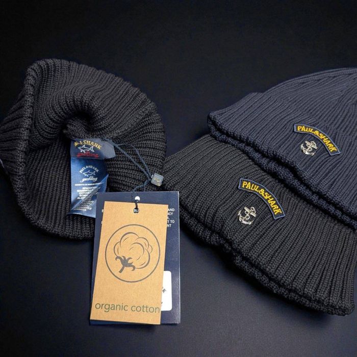 Шапка Paul&Shark чоловіча бавовняна шапка пул шарк чоловіча бавовняна
