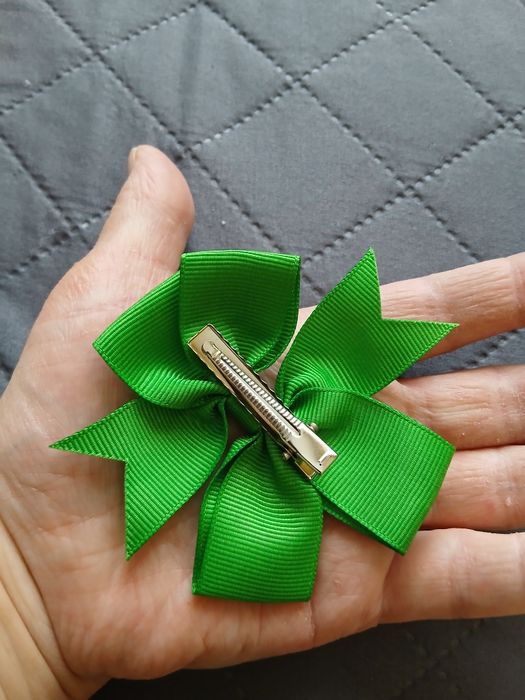 Spinka do włosów kokarda zielona
