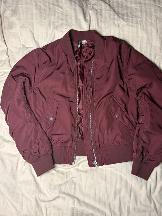 Бомбер H&M винний / бордовий