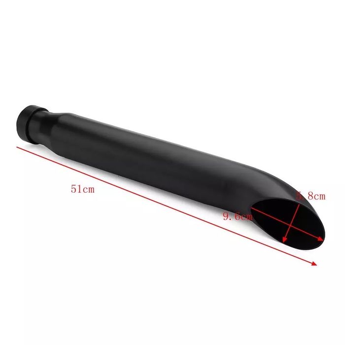Ponteira escape universal bobber chopper 52,5 cm - preto cromado