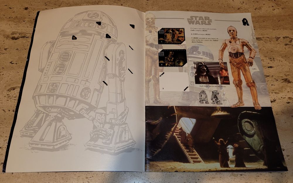 Caderneta Star Wars Matutano 1996 e slides mini filmes