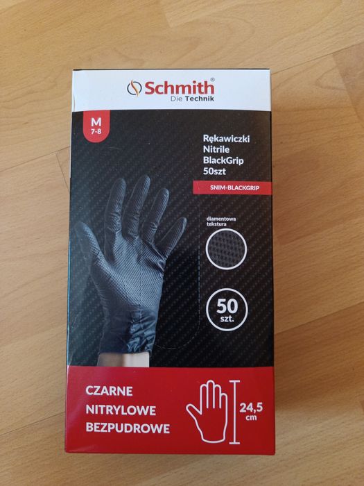 Rękawice Nitrylowe  BlackGrip 50 sztuk. Rozmiar M.  Nowe.