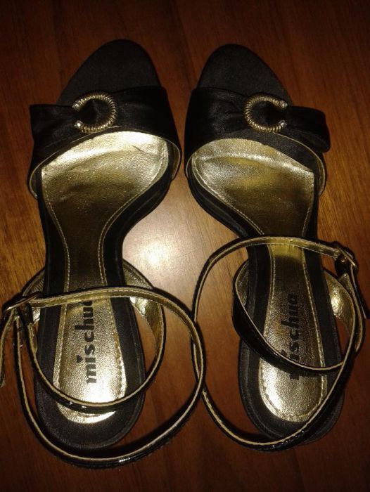 sandalia preta tam 35 mischua