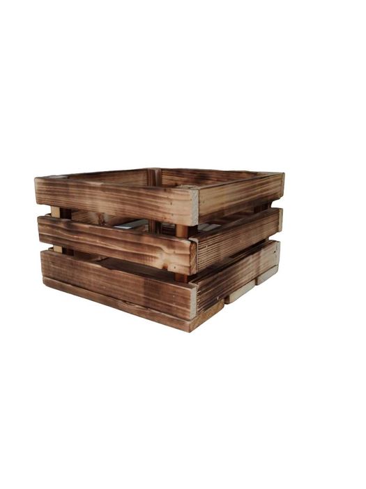 skrzynka drewniana ozdobna opalana dekoracyjna 20x20x12