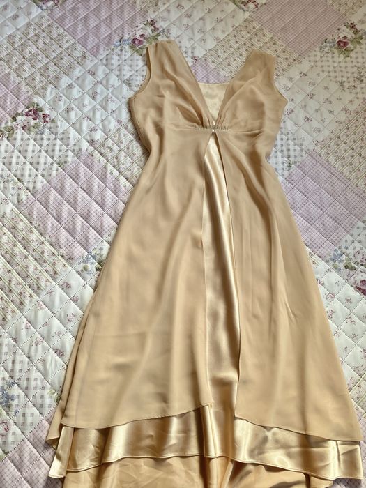 Długa sukienka na ramiączka M 38 vintage mesh