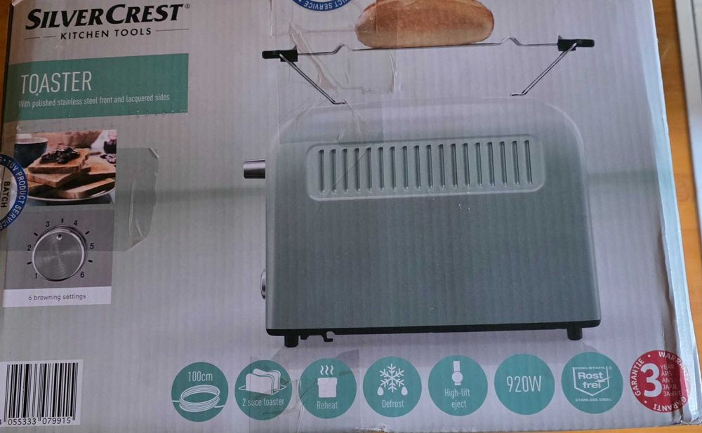 Toster SilverCrest Kitchen Tools – miętowy, stal nierdzewna, 920 W