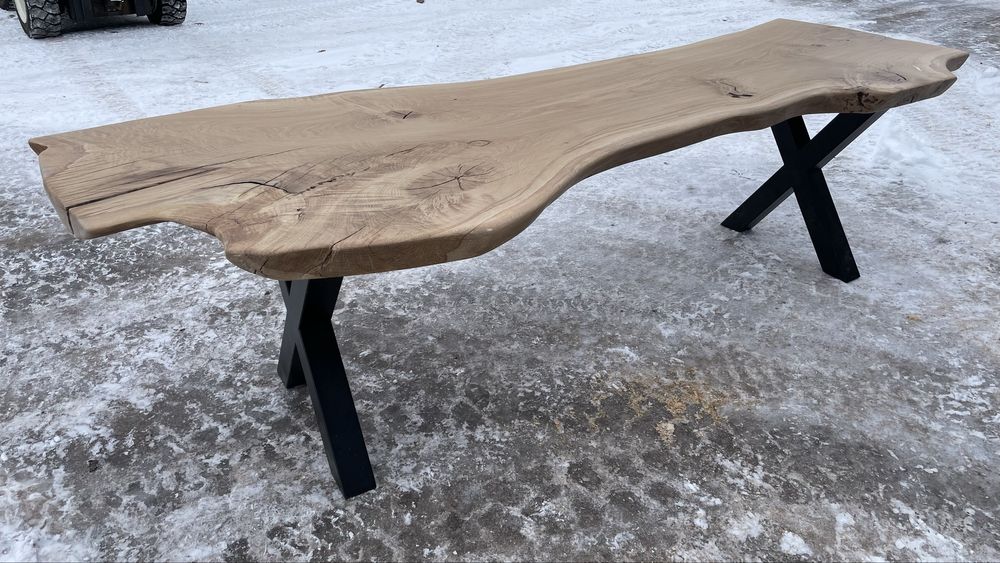 Stół dębowy, monolit 275x82/65/103