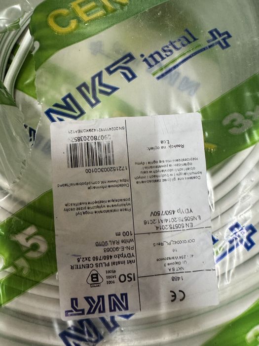 Przewód elektryczny YDYP 3x2.5 100mb 450/750V NKT