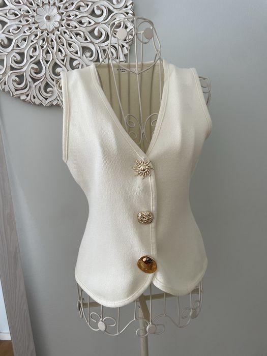 Colete/blusa de cor creme