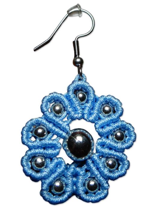 Lekkie kolczyki ze sznurka, makrama, handmade, stal nierdzewna