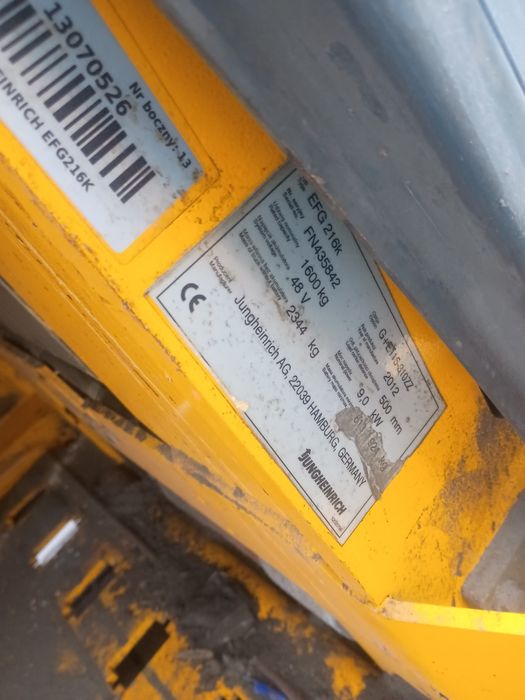 Wózek widłowy elektryczny jungheinrich efg 216