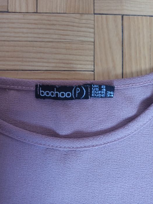Elegancka bluzka z baskinką, brudny róż M, boohoo