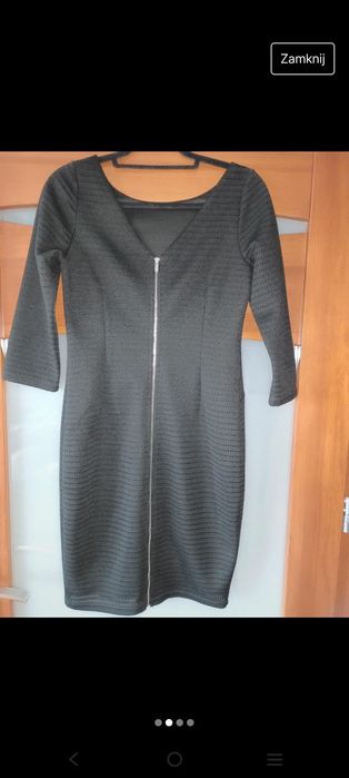 Czarna ołówkowa sukienka, elegancka