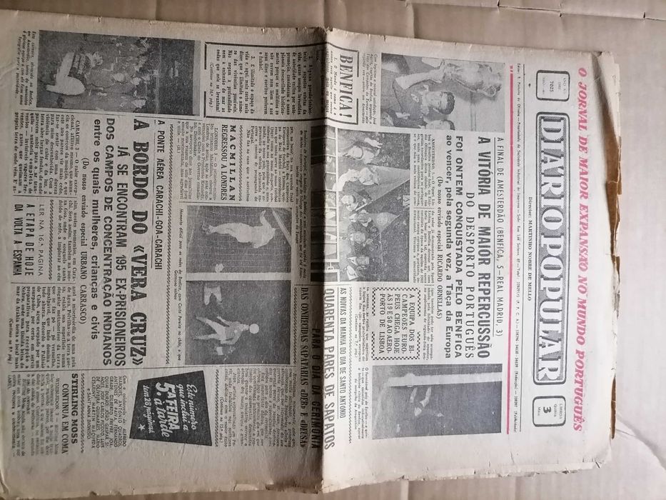 Jornal Histórico BENFICA Campeão Europeu 1961/62  Diário Popular