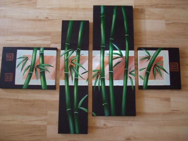 Obraz ręcznie malowany 4 -częściowy 120 x 80 cm nowy zapakowany