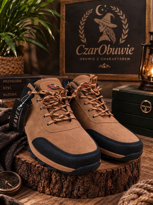 Męskie buty trekkingowe outdoorowe – brązowe