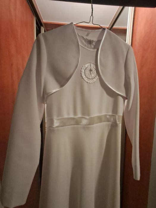 Sukienka komunijna z bolerkiem (uprana)  oraz dodatki komunijne