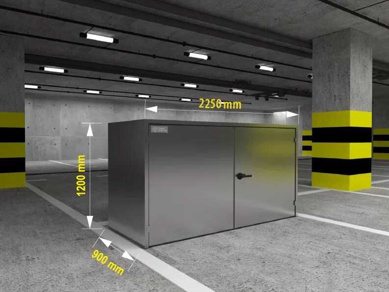Box na parking, szafa garażowa, zabudowa, piwnica na rower, schowek