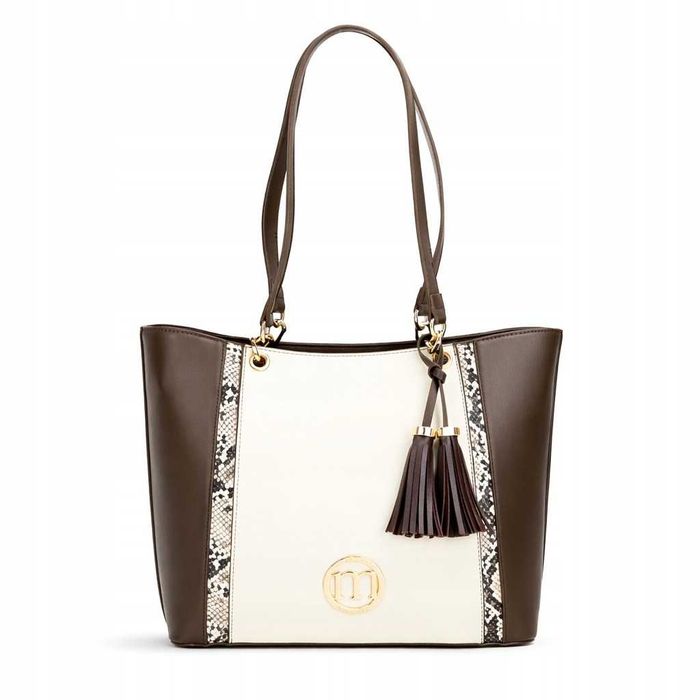 MONNARI Torebka Damska Shopper Brązowa Elegancka Duża Eko Skóra