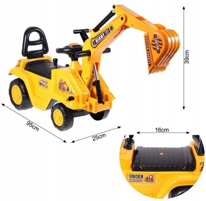 В наявності Дитячий Великий екскаватор з рухомим ковшем 3в1