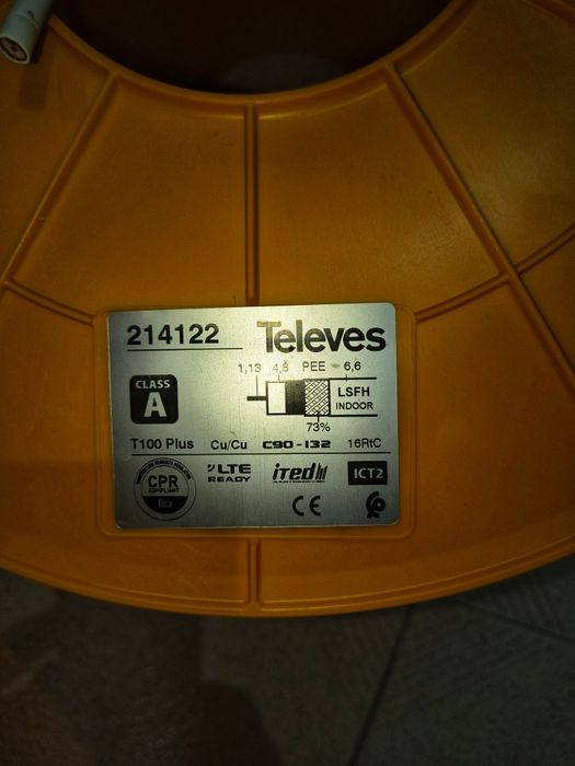 Cabo Coaxial ITED4 Cobre T100plus, 16RtC Branco