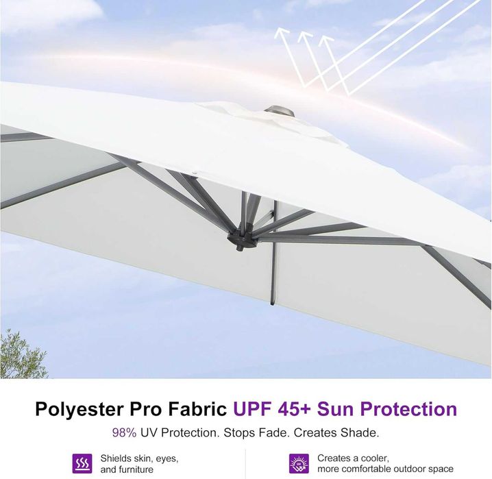 Nowy parasol ogrodowy / obrotowy 360° / 2,7x2,7m / taras/ UV / A3469!
