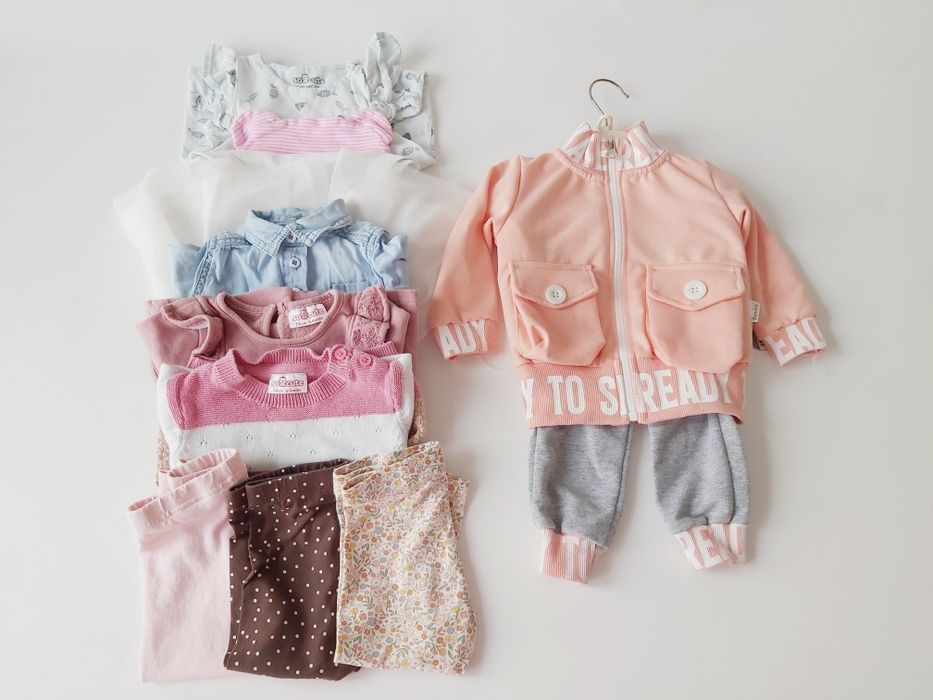 18 Zestaw paka ubrań dla dziewczynki rozmiar 6-9 M