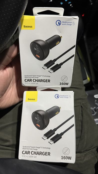 Автомобільний зарядний пристрій Baseus 160W з кабелем USB-C 100W