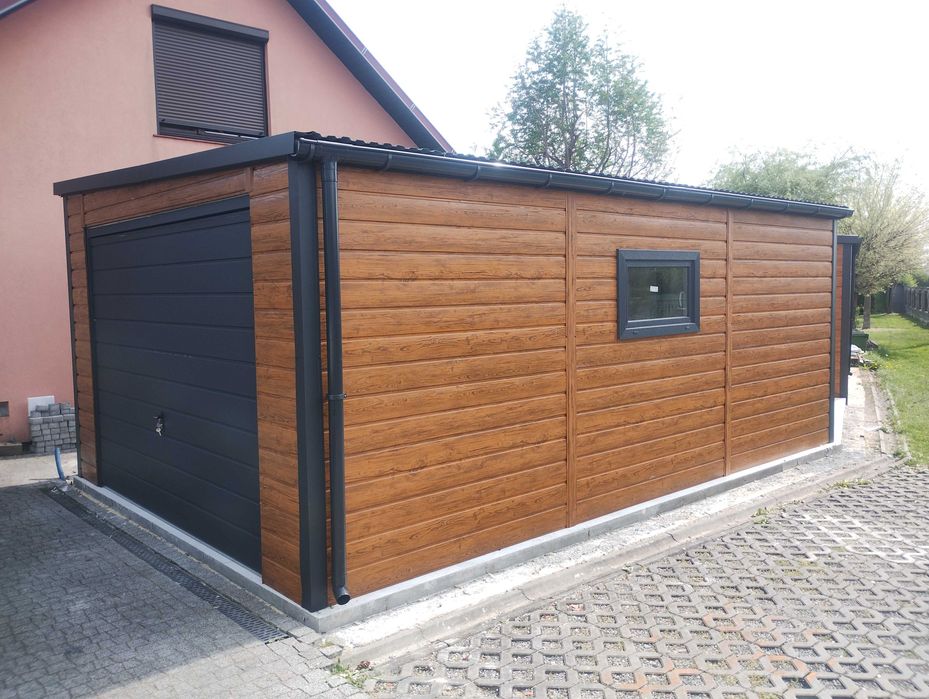 Garaż blaszany 7x6 Premium. Konstrukcja profil zamknięty .  Na wymiar