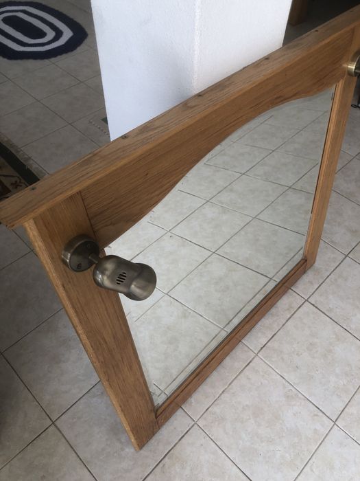 Mesa sala + espelho com luz