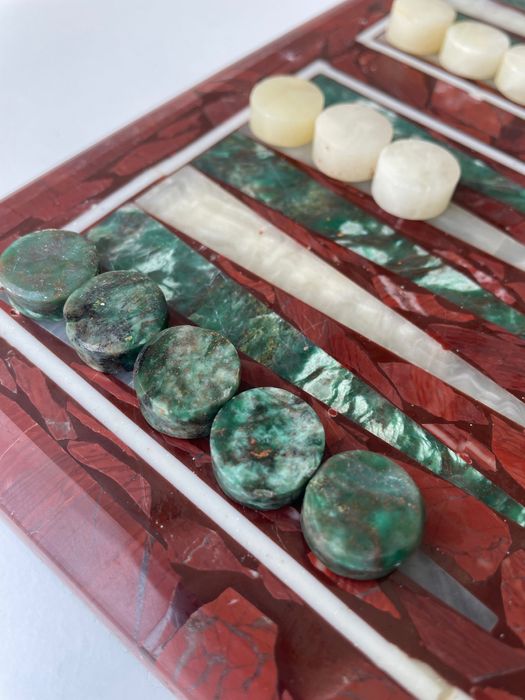 Jogo Gamão em Pedra Natural feito à mão